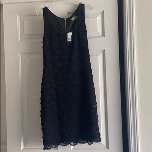 Size 6 Black Fringe Dress- GUESS NWT